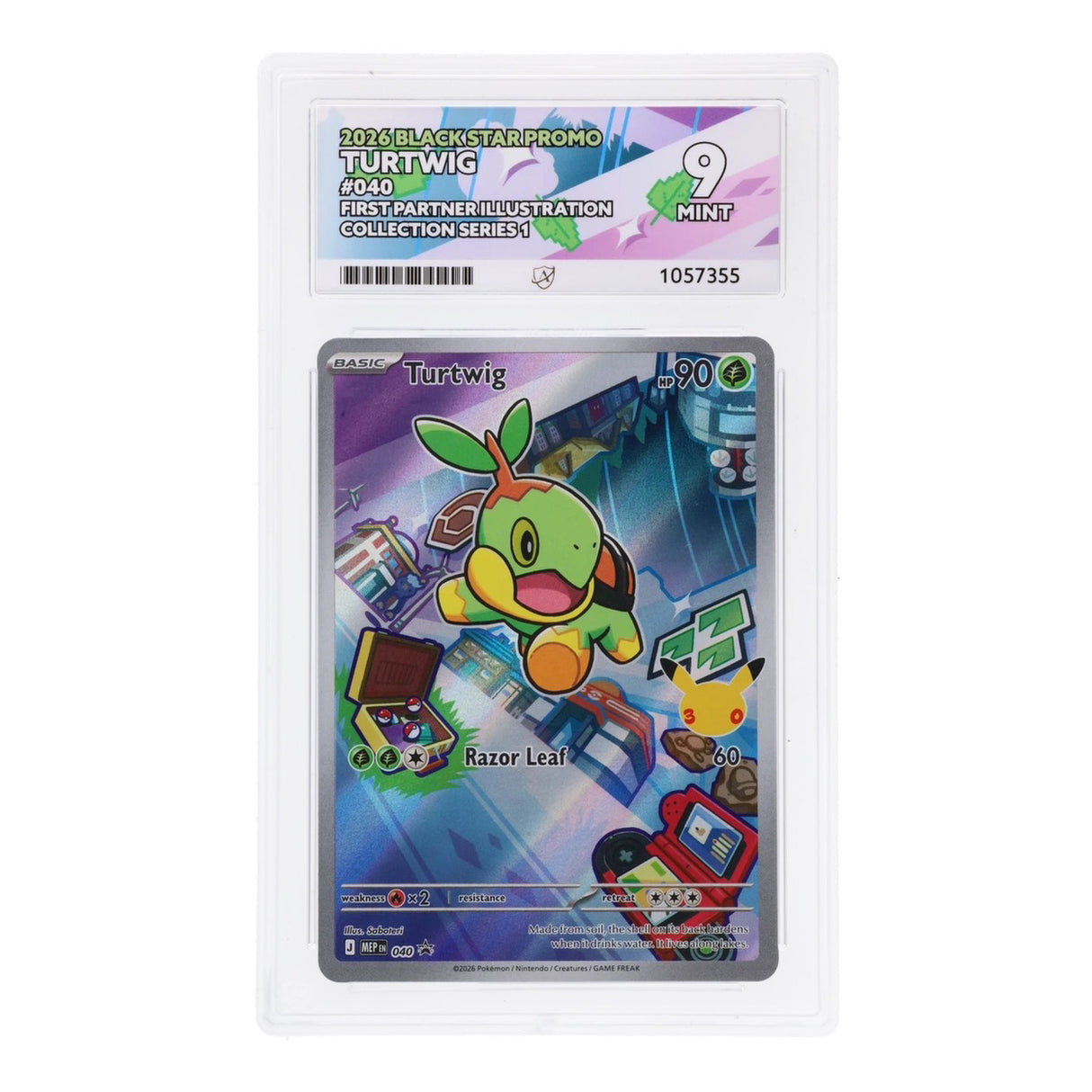 Pokemon - Black Star Promo - Turtwig - MEP040 (ACE 9 Art Label Graded Slab)