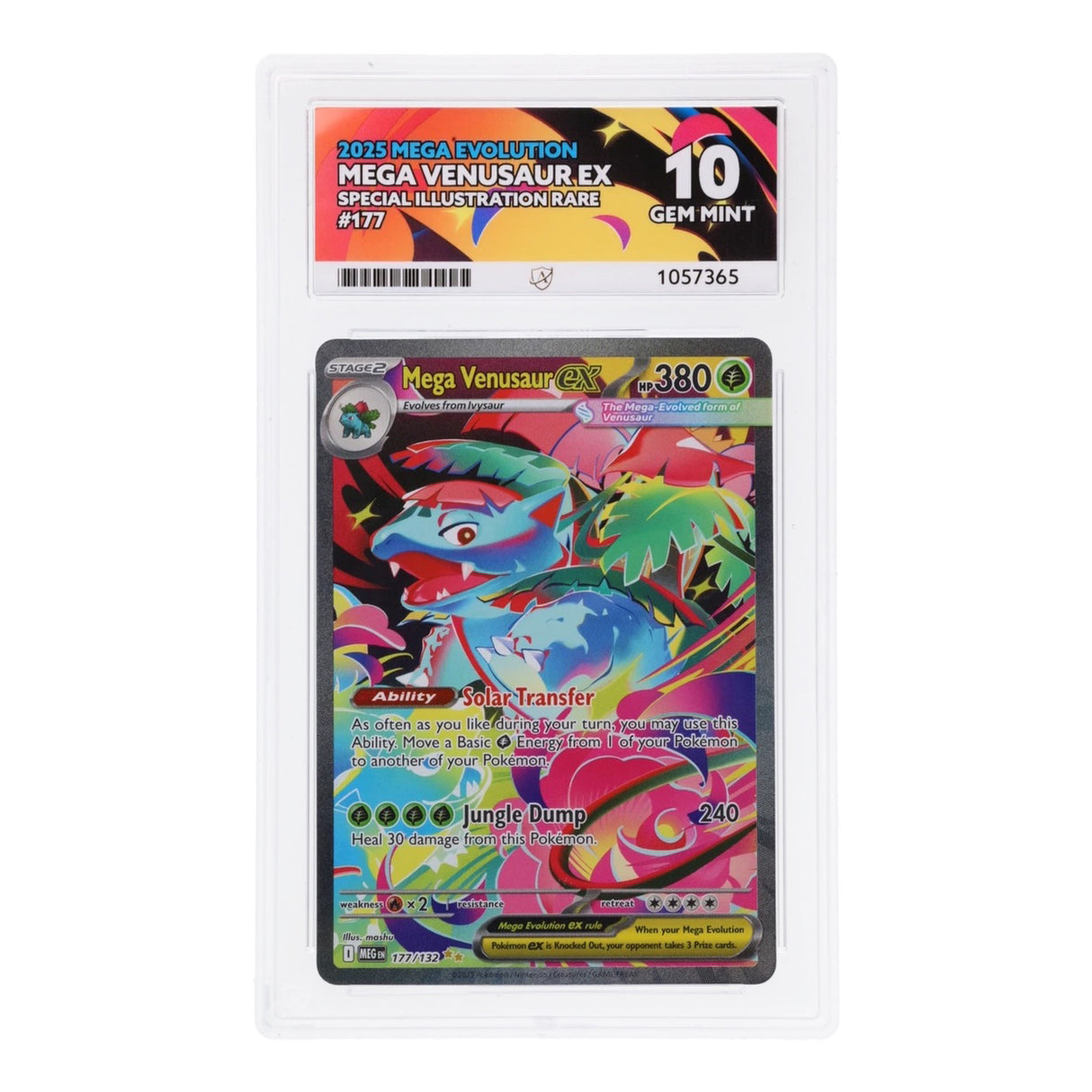 Pokemon - Mega Evolution - Mega Venusaur ex - 177/132 (ACE 10 Art Label Graded Slab)