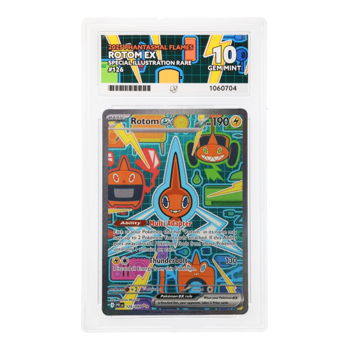 Pokemon - Mega Evolution - Phantasmal Flames - Rotom ex - 126/094 (ACE 10 Art Label Graded Slab) - JET Cards