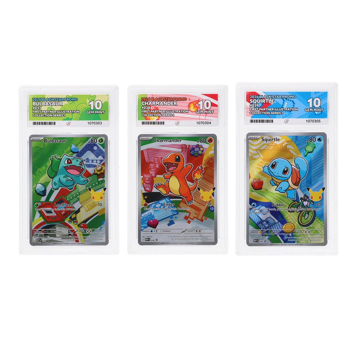 Pokemon - First Partner Collection - Gen 1 Trio - Sequential (ACE 10 Art Label Graded Slab) - JET Cards
