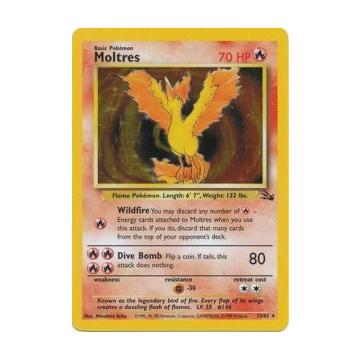Moltres 12/62 - Base Set - Fossil - Rare Holo