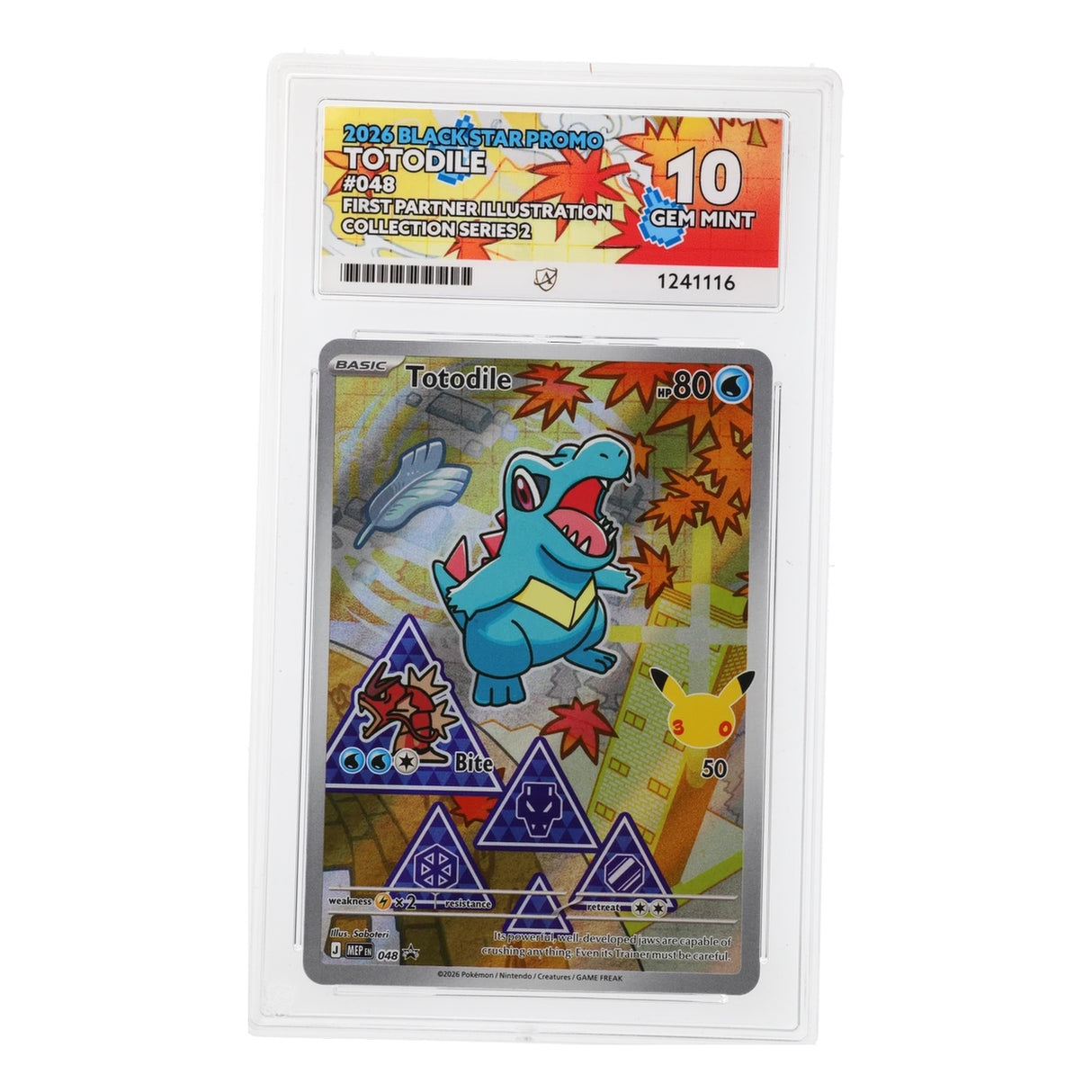 Pokemon - Mega Evolution - Promo - Totodile - 048 (ACE 10 Art Label Graded Slab)