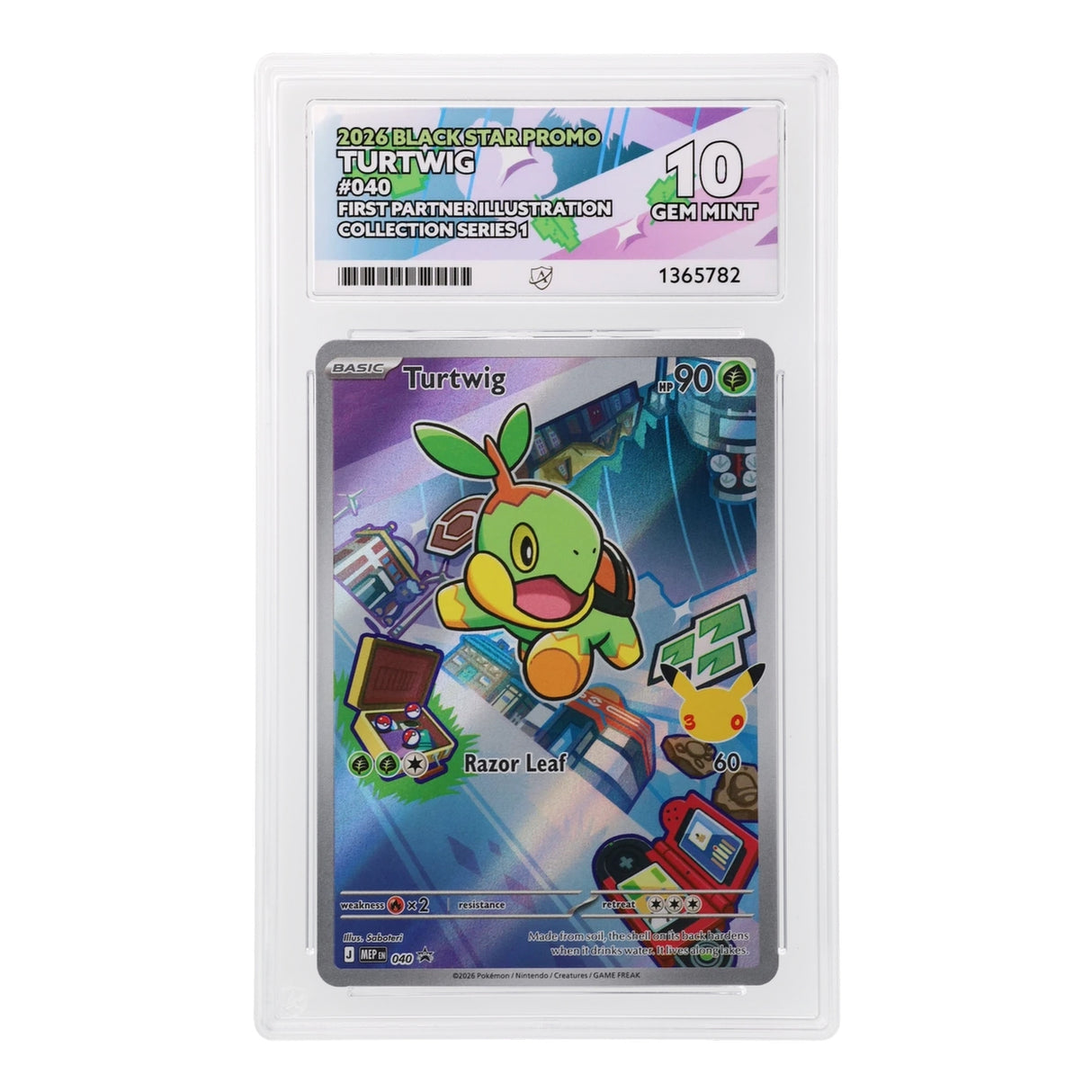 Pokemon - Black Star Promo - Turtwig - MEP040 (ACE 10 Art Label Graded Slab)