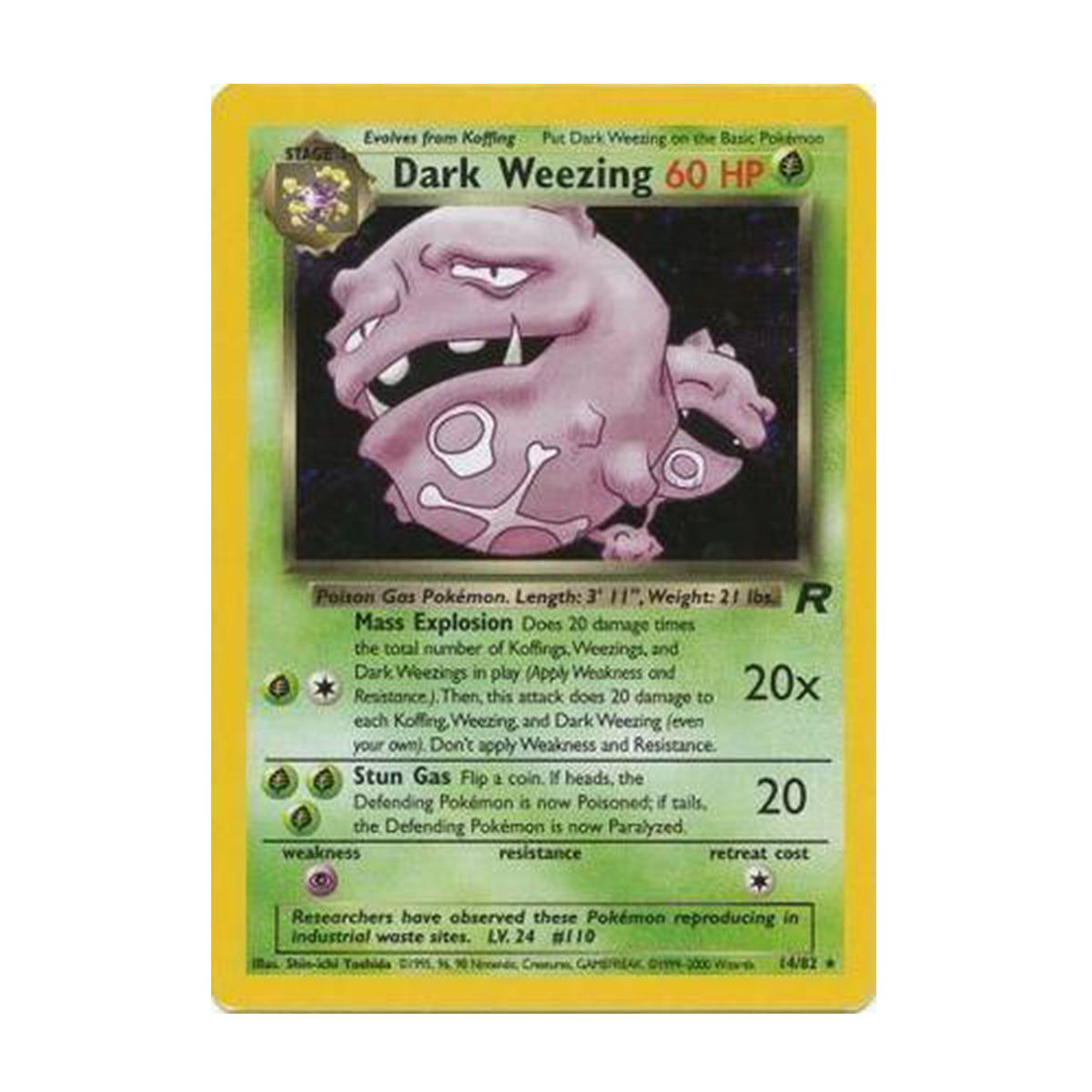 Dark Weezing 14/82 - Base Set - Team Rocket - Holo Rare