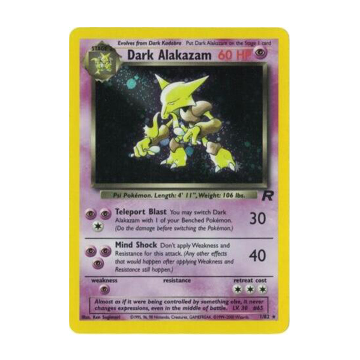 Dark Alakazam 1/82 - Base Set - Team Rocket - Holo Rare