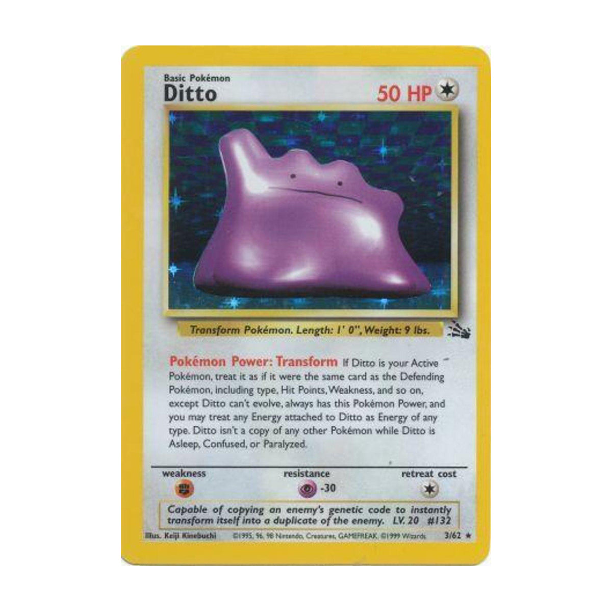 Ditto 3/62 - Base Set - Fossil - Rare Holo