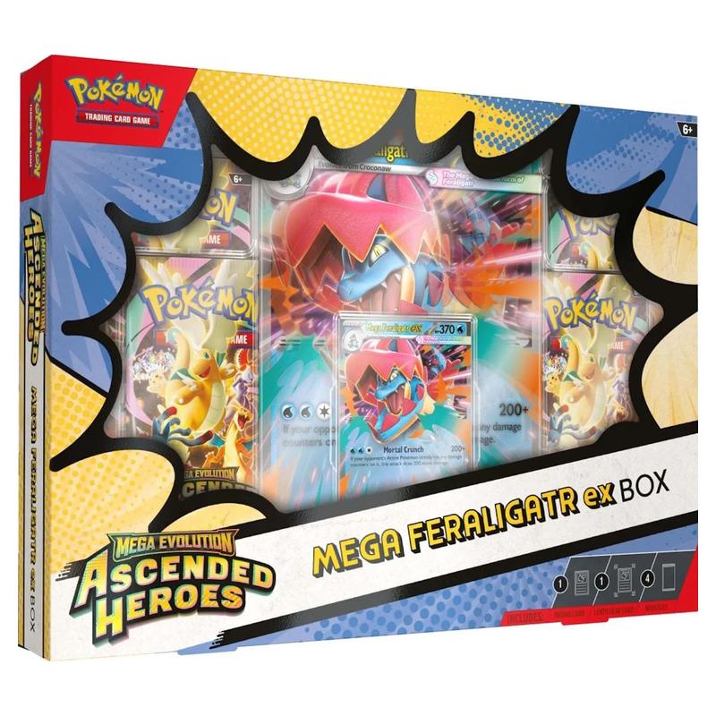 Pokemon - Mega Evolution - Ascended Heroes - Mega Feraligatr ex Box - JET Cards