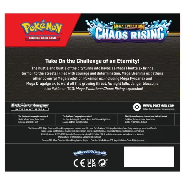 Pokemon - Mega Evolution - Chaos Rising - Booster Box (36 Boosters) - JET Cards