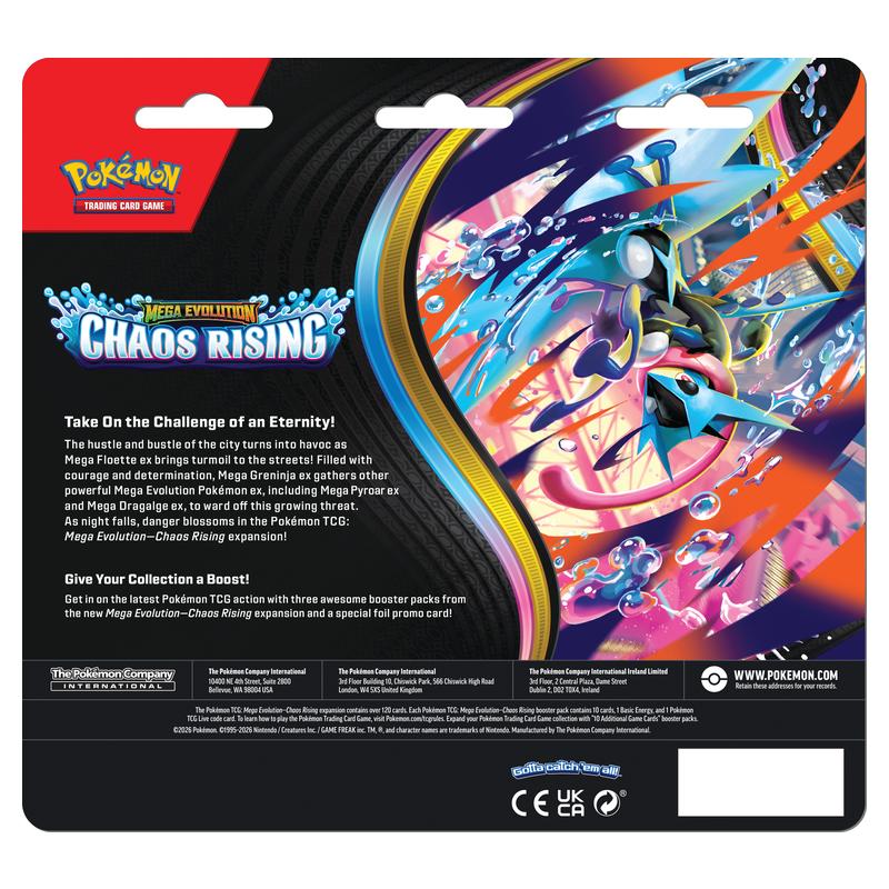Pokemon - Mega Evolution - Chaos Rising - 3 Pack Blister - Charmeleon - JET Cards
