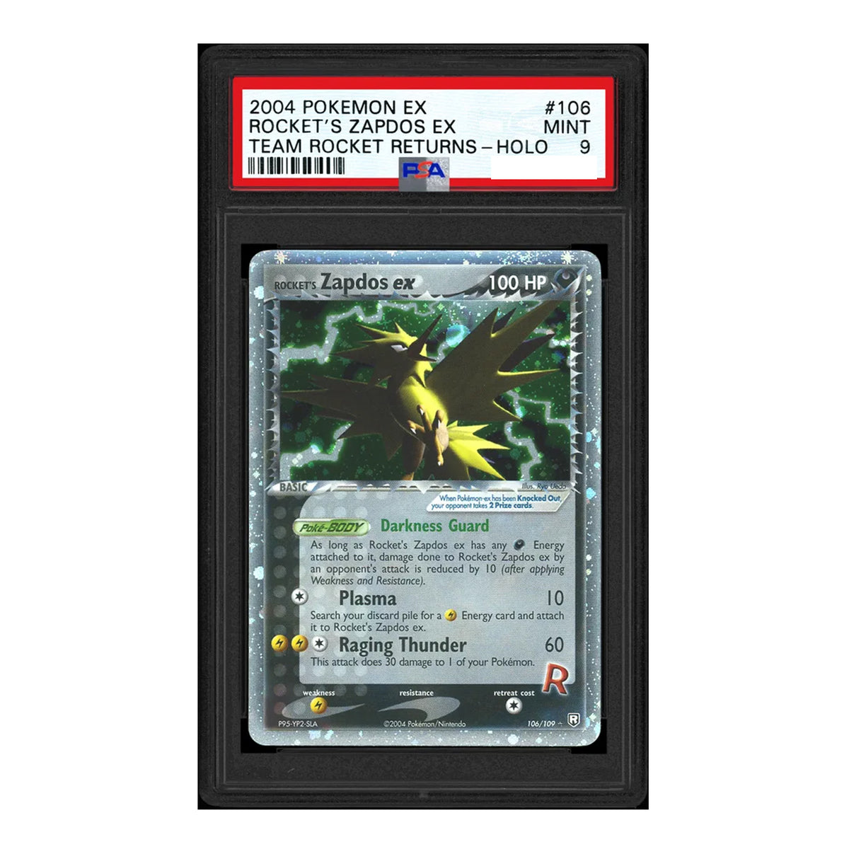 Pokemon - EX - Team Rocket Returns - Rocket's Zapdos ex - 106/109 (PSA 9 Graded Slab)