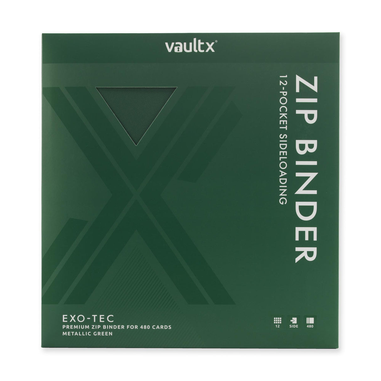 Vault X - 12-Pocket Exo-Tec® - Zip Binder - Metallic Green