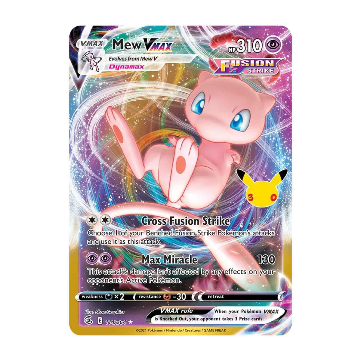 Mew VMAX 114/264 - Mega Evolution - 30th Celebration - Classic Collection