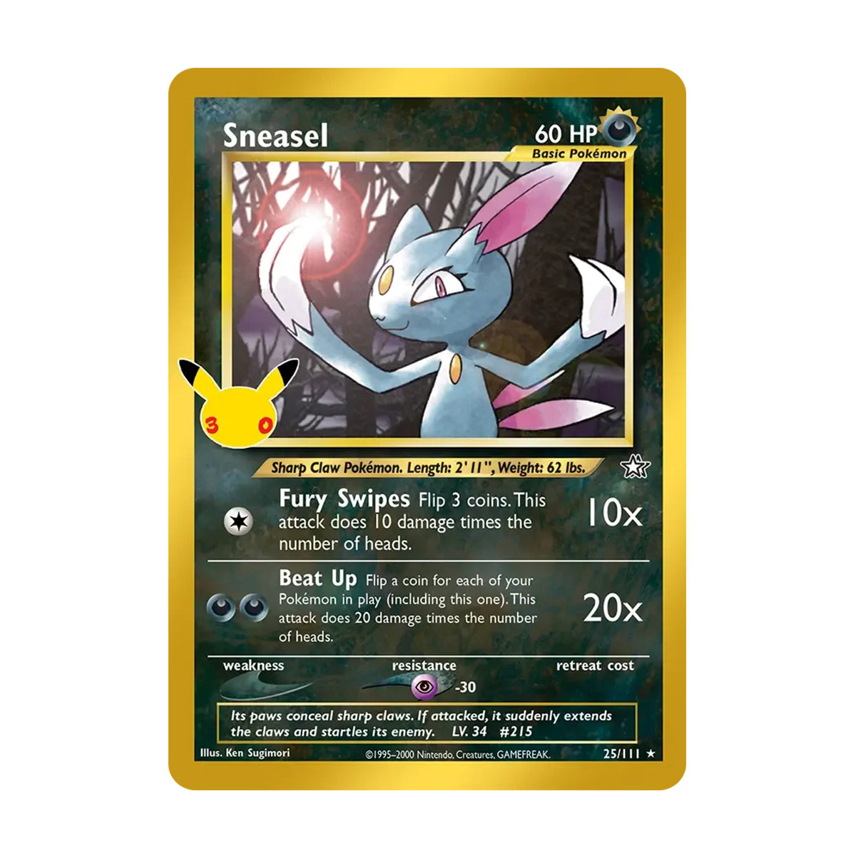 Sneasel 25/111 - Mega Evolution - 30th Celebration - Classic Collection