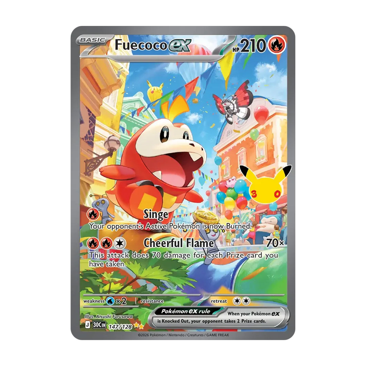 Fuecoco ex 147/128 - Mega Evolution - 30th Celebration - Special Illustration Rare