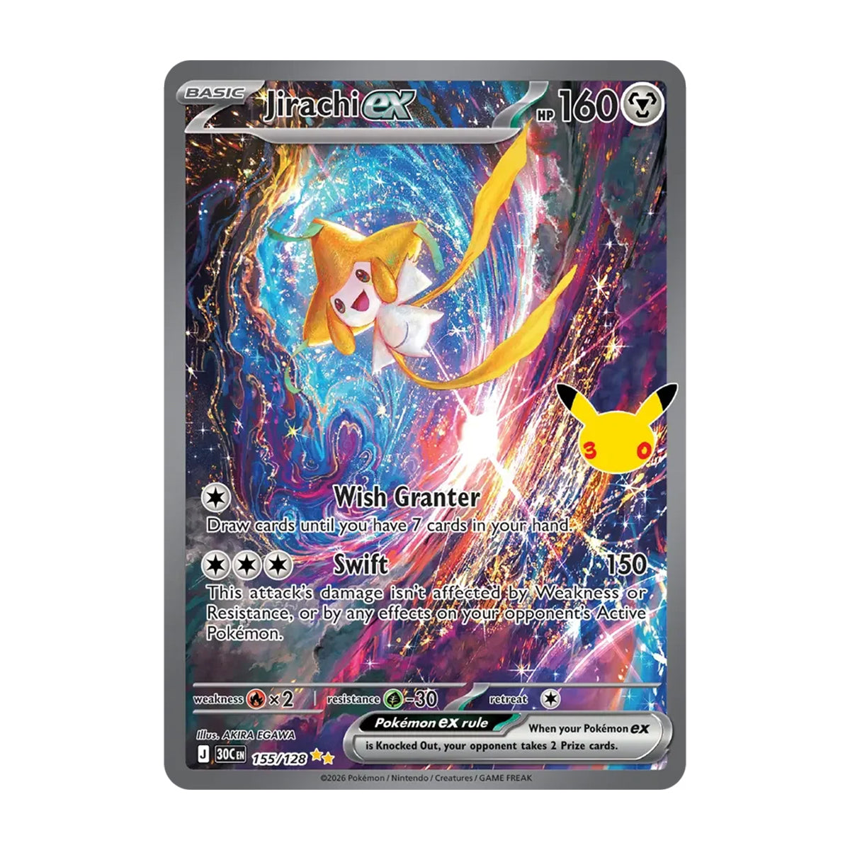 Jirachi ex 155/128 - Mega Evolution - 30th Celebration - Special Illustration Rare