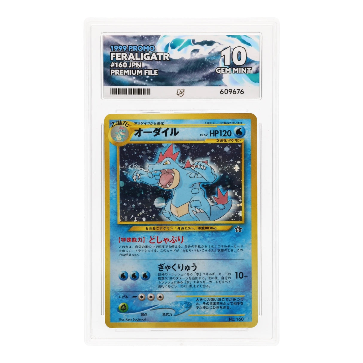 Pokemon - Neo - Premium File - Feraligatr - 160 (ACE 10 Art Label Graded Slab) - JET Cards