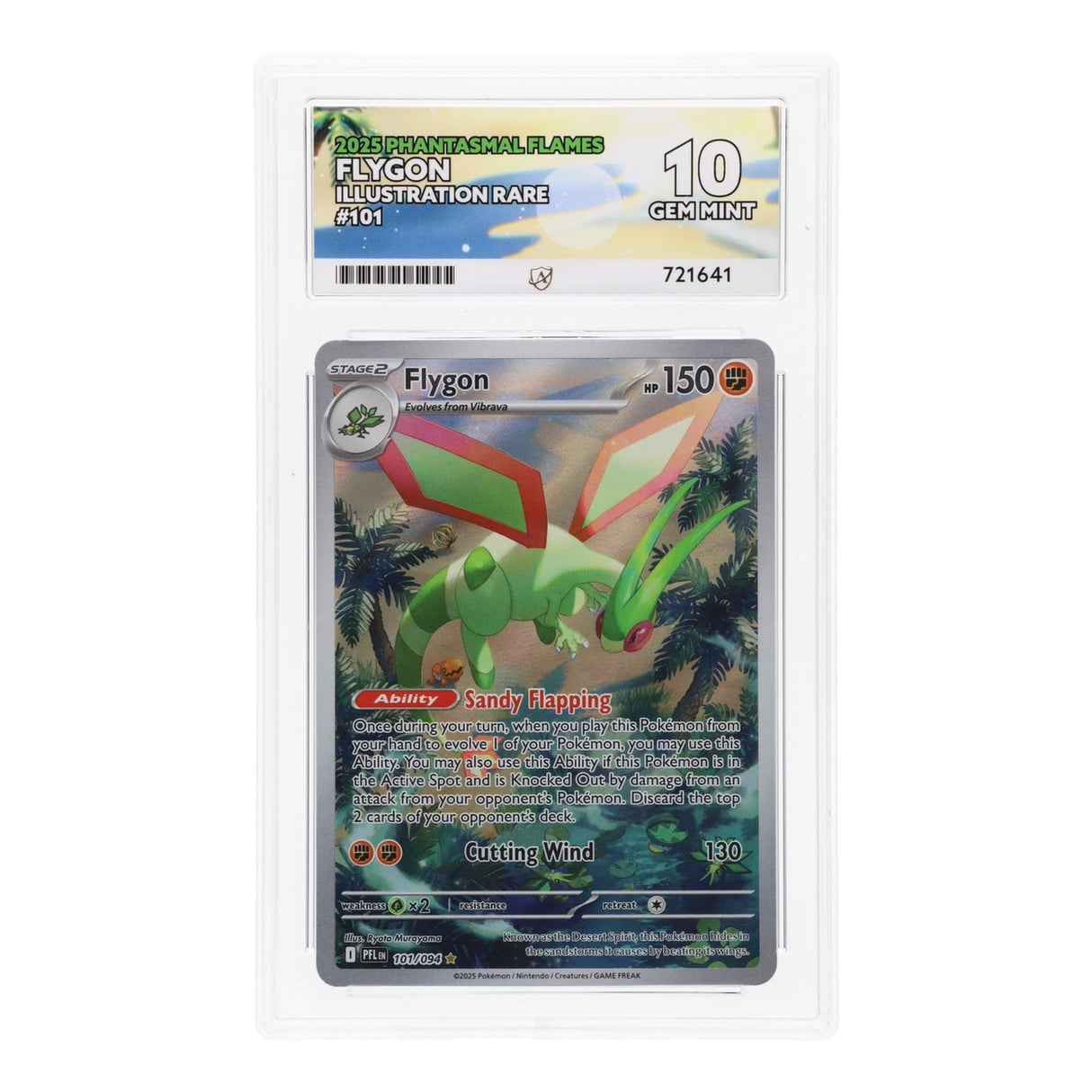Pokemon - Mega Evolution - Phantasmal Flames - Flygon - 101/094 (ACE 10 Art Label Graded Slab) - JET Cards