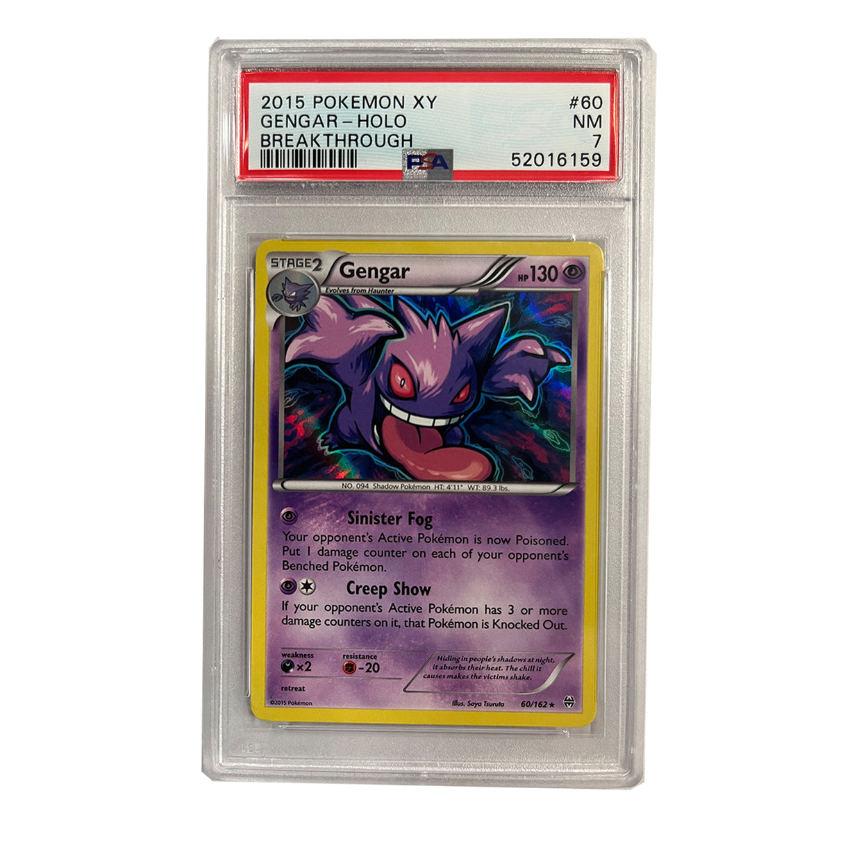 Pokemon - XY - Breakthrough - Gengar - 60/162 (PSA 7 Graded Slab)
