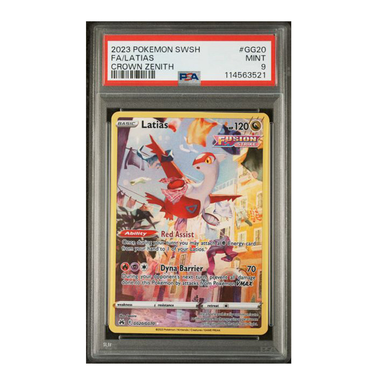 Pokemon - Sword & Shield - Crown Zenith - Latias - GG20/GG70 (PSA 9 Graded Slab)