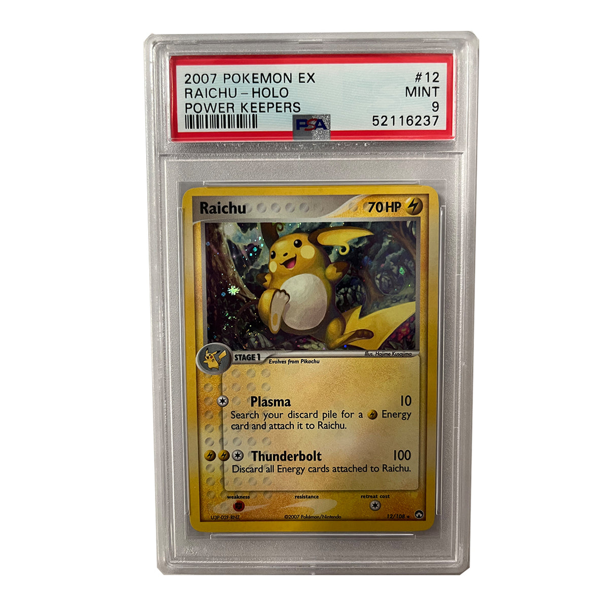 Pokemon - EX - Power Keepers - Raichu - 12/108 (PSA 9 Graded Slab)