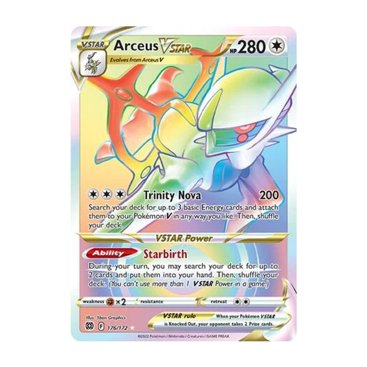 Arceus VSTAR 176/172 - Sword & Shield - Brilliant Stars - Rare Rainbow