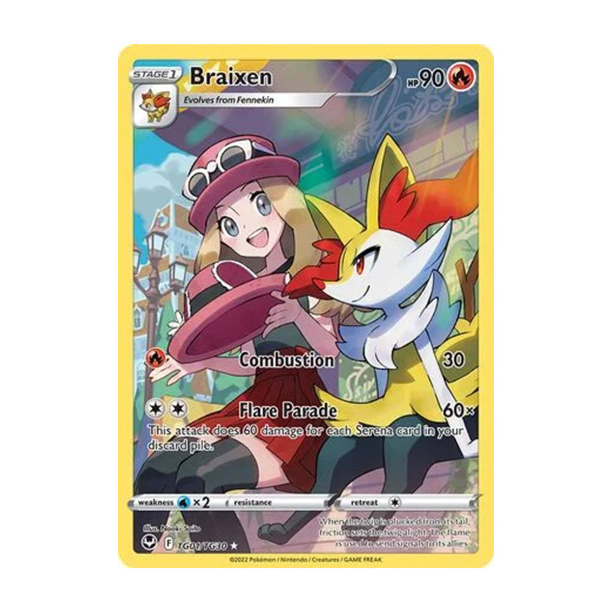 Braixen TG01/TG30 - Sword & Shield - Silver Tempest - Rare Holo