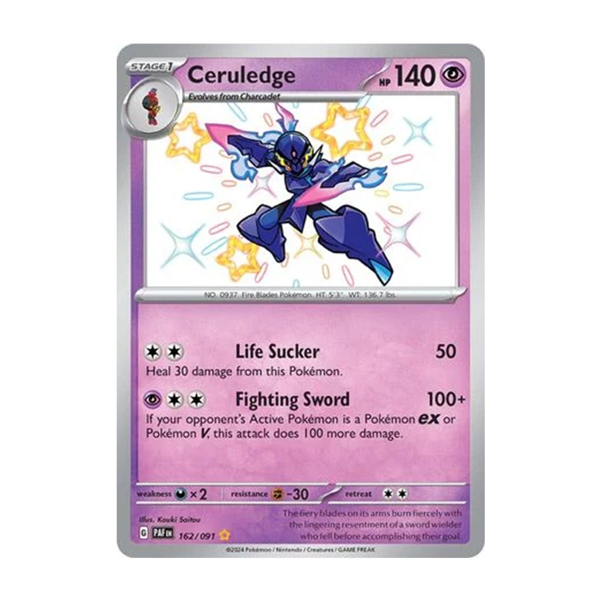 Ceruledge 162/091 - Scarlet & Violet - Paldean Fates - Shiny Rare