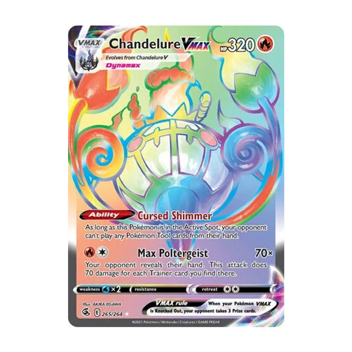 Chandelure VMAX 265/264 - Sword & Shield - Fusion Strike - Rare Rainbow