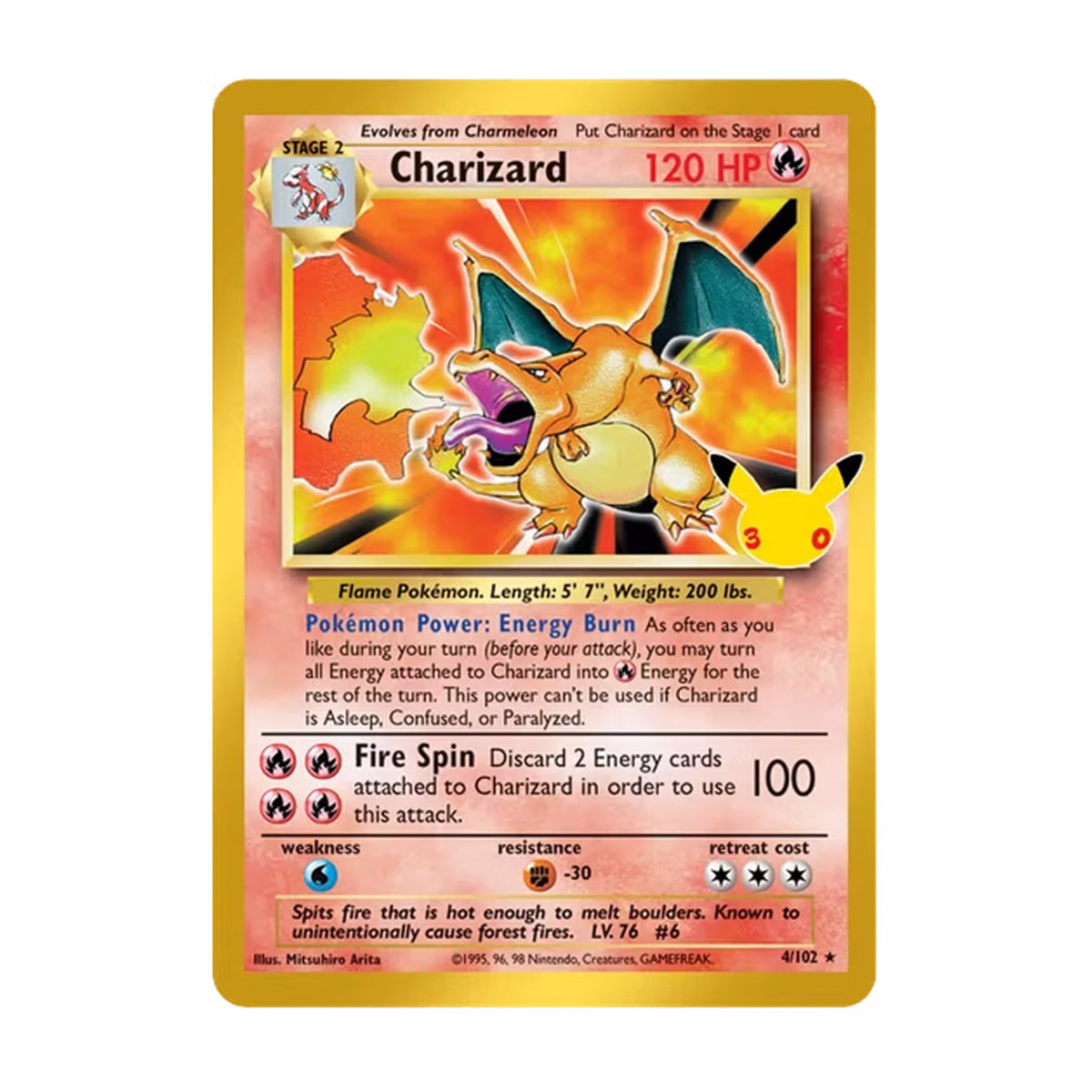 Charizard 4/102 - Mega Evolution - 30th Celebration - Classic Collection