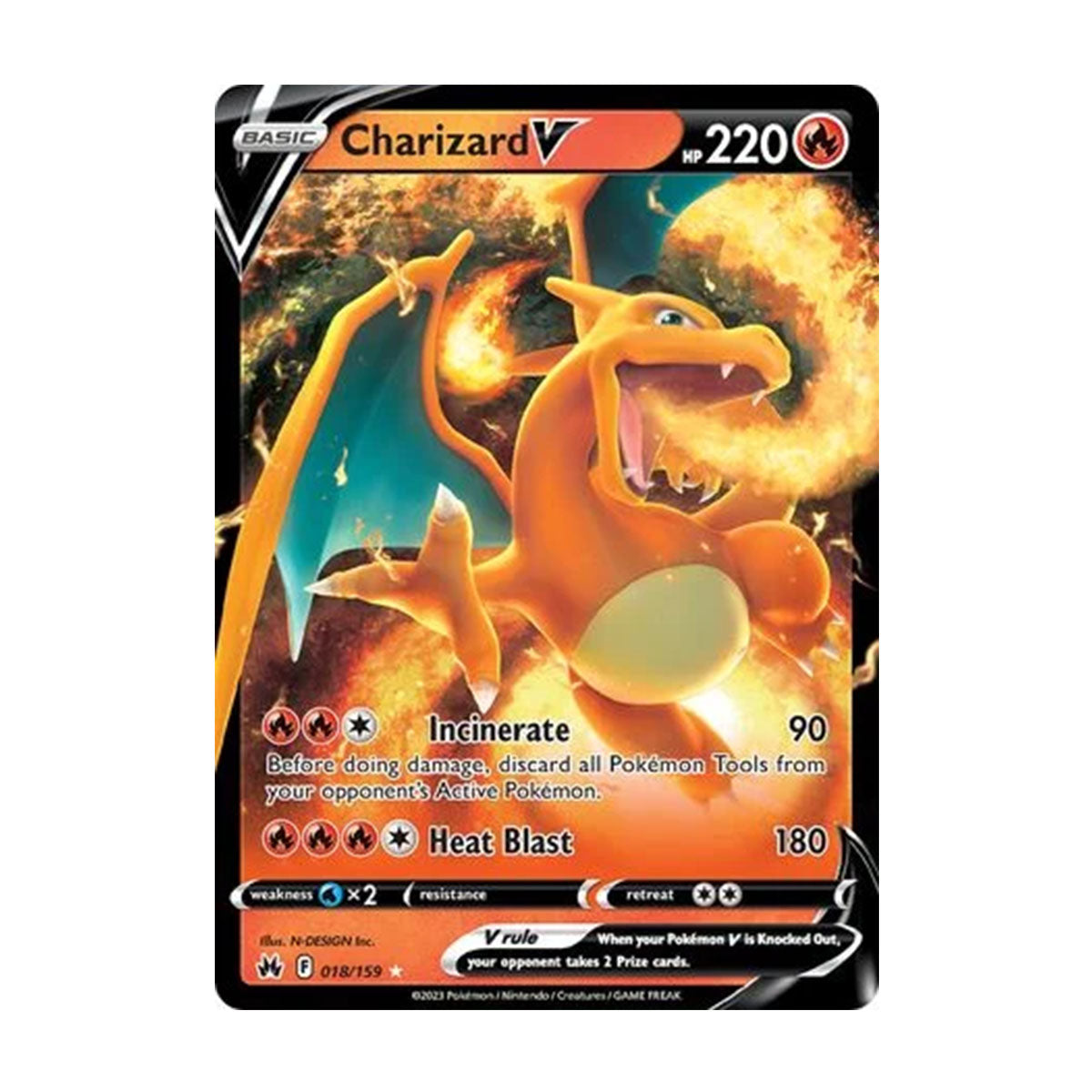 Charizard V 018/159 - Sword and Shield - Crown Zenith - Holo Rare V