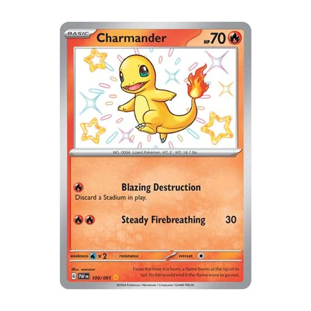 Charmander 109/091 - Scarlet & Violet - Paldean Fates - Shiny Rare - JET Cards