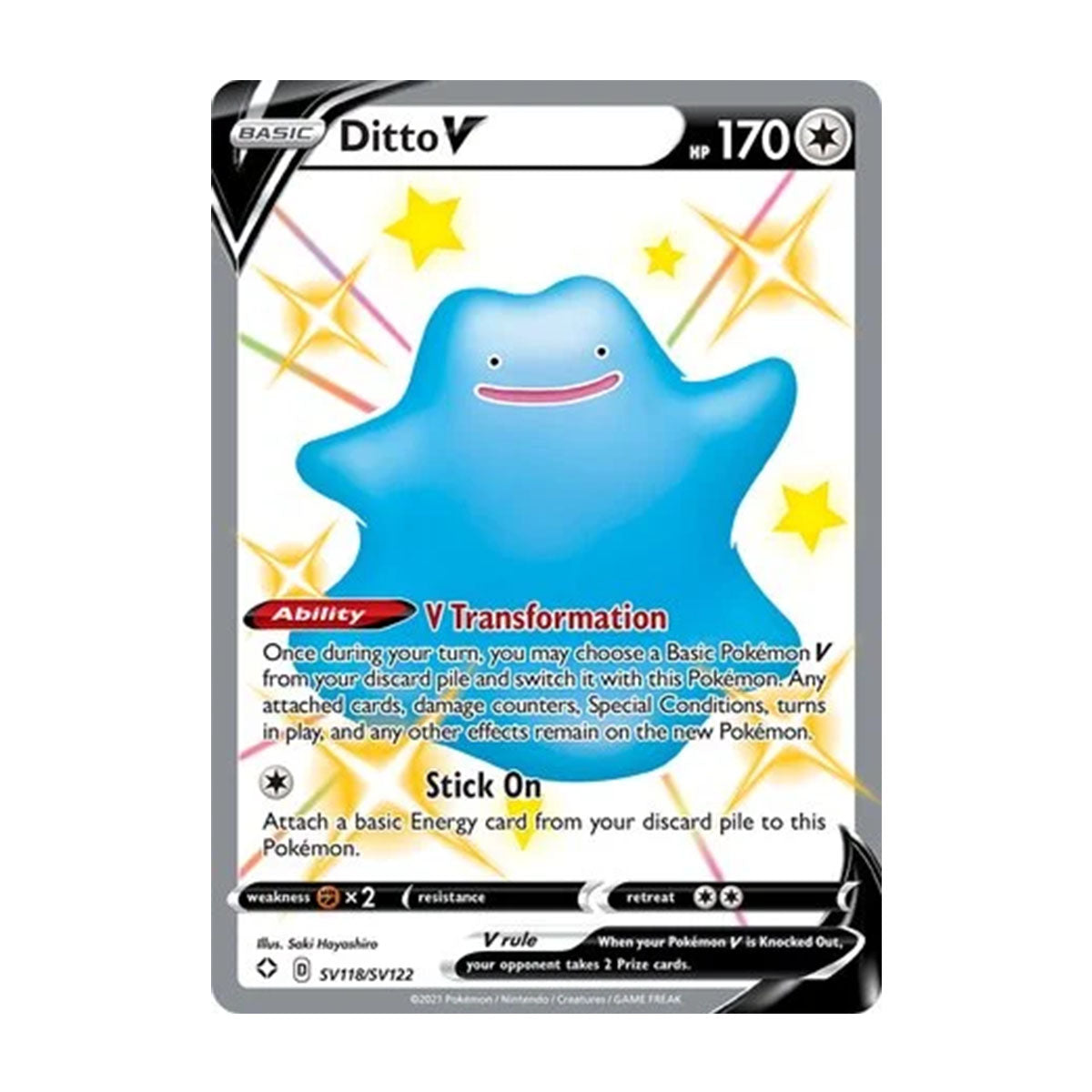 Ditto V SV118/SV122 - Sword & Shield - Shining Fates - Shiny Rare V