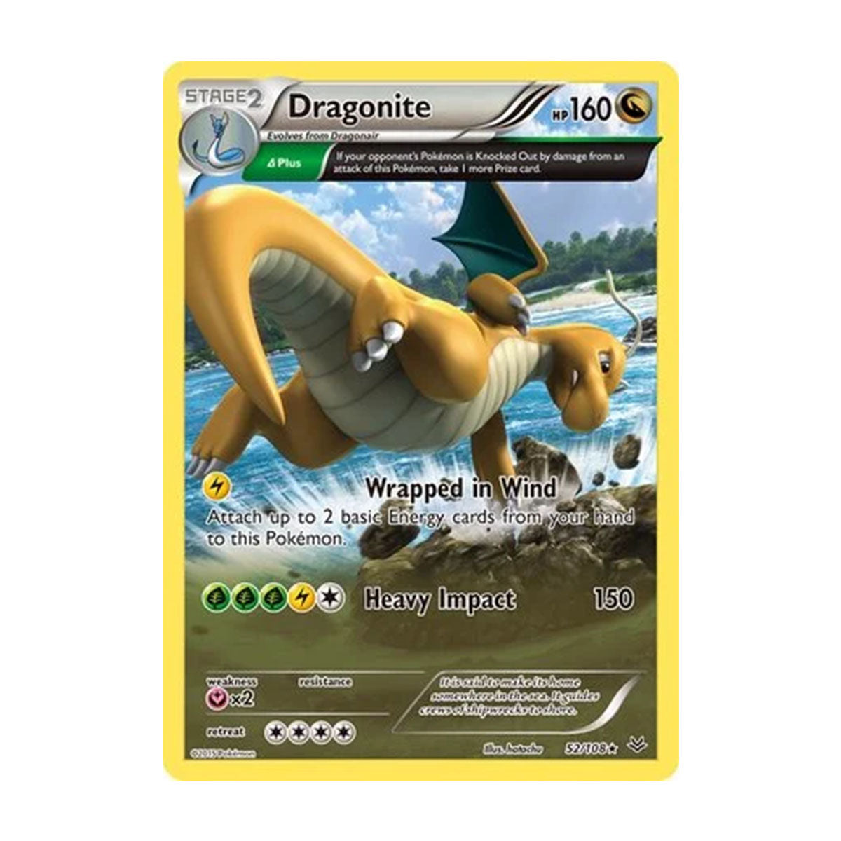 Dragonite 52/108 - XY - Roaring Skies - Rare Holo