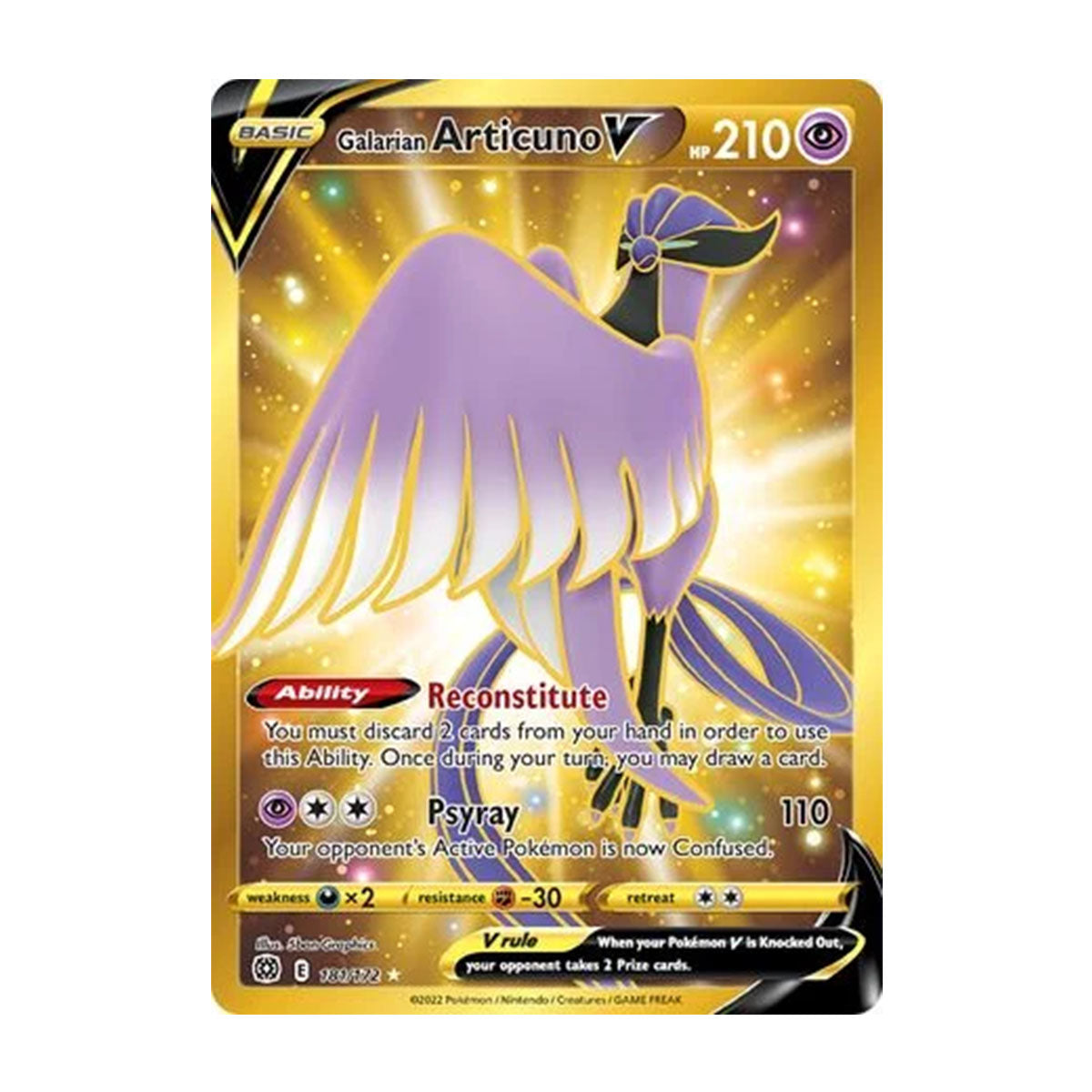 Galarian Articuno V 181/172 - Sword & Shield - Brilliant Stars - Rare Secret
