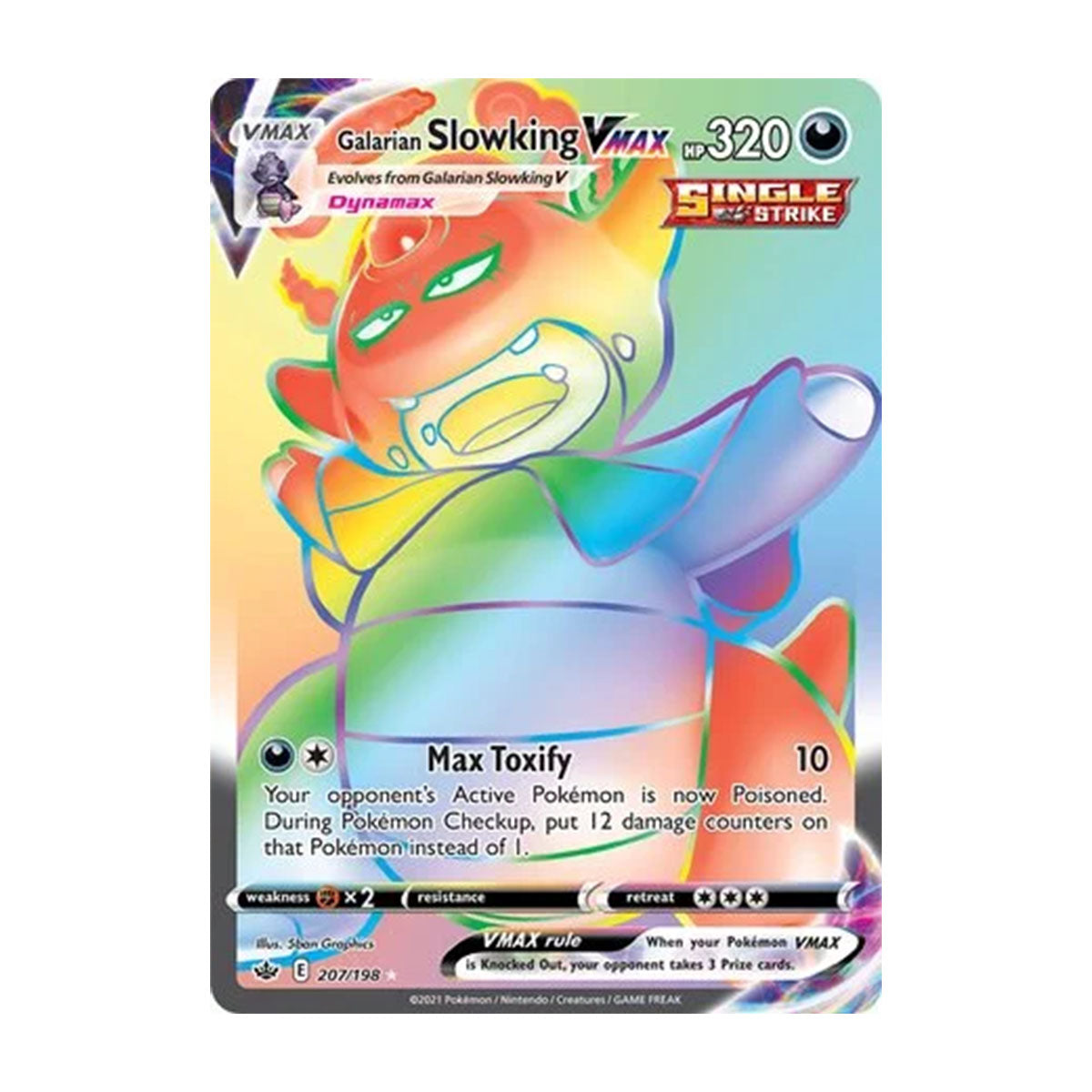 Galarian Slowking VMAX 207/198 - Sword & Shield - Chilling Reign - Rare Rainbow