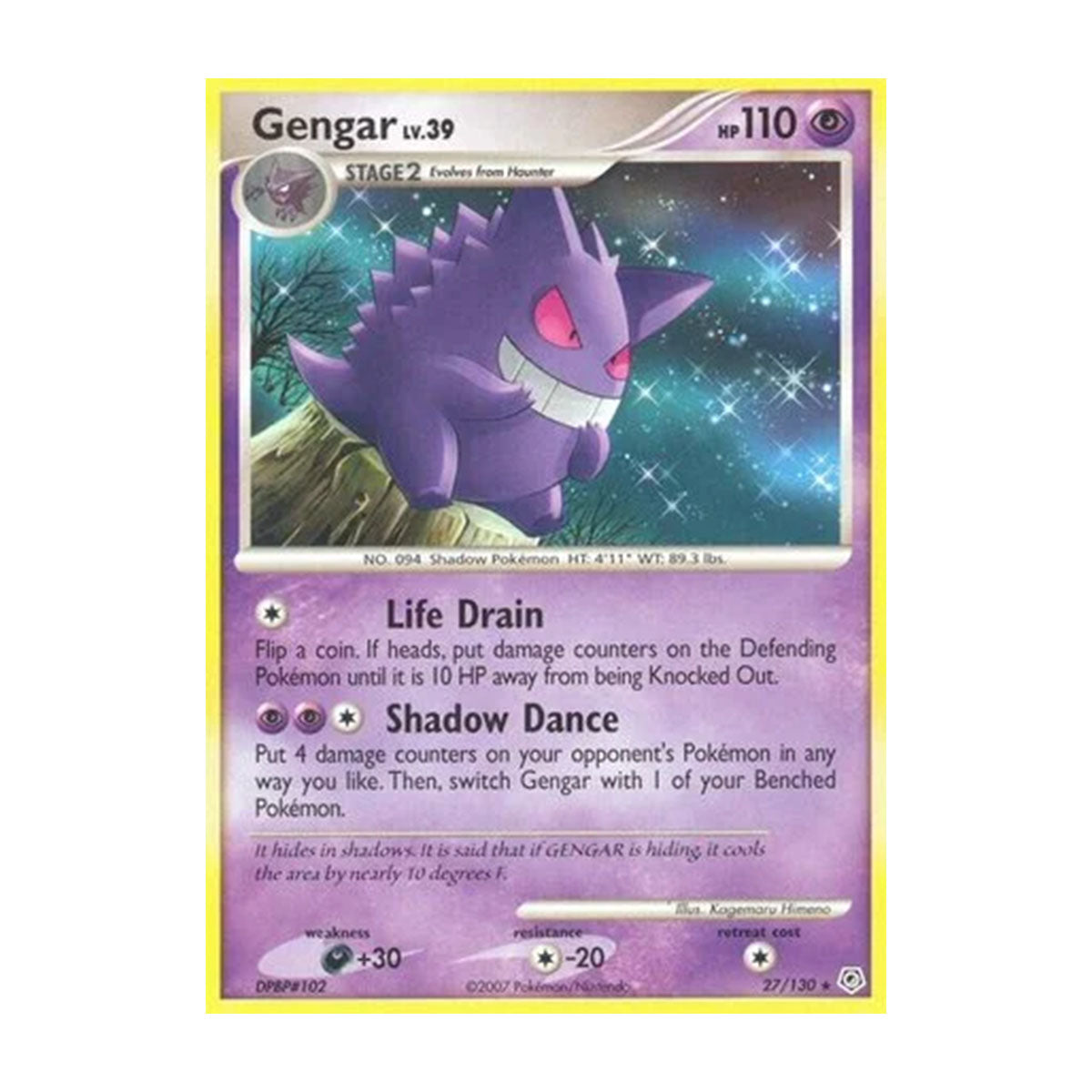 Gengar Lv. 39 27/130 - Diamond & Pearl - Base - Rare