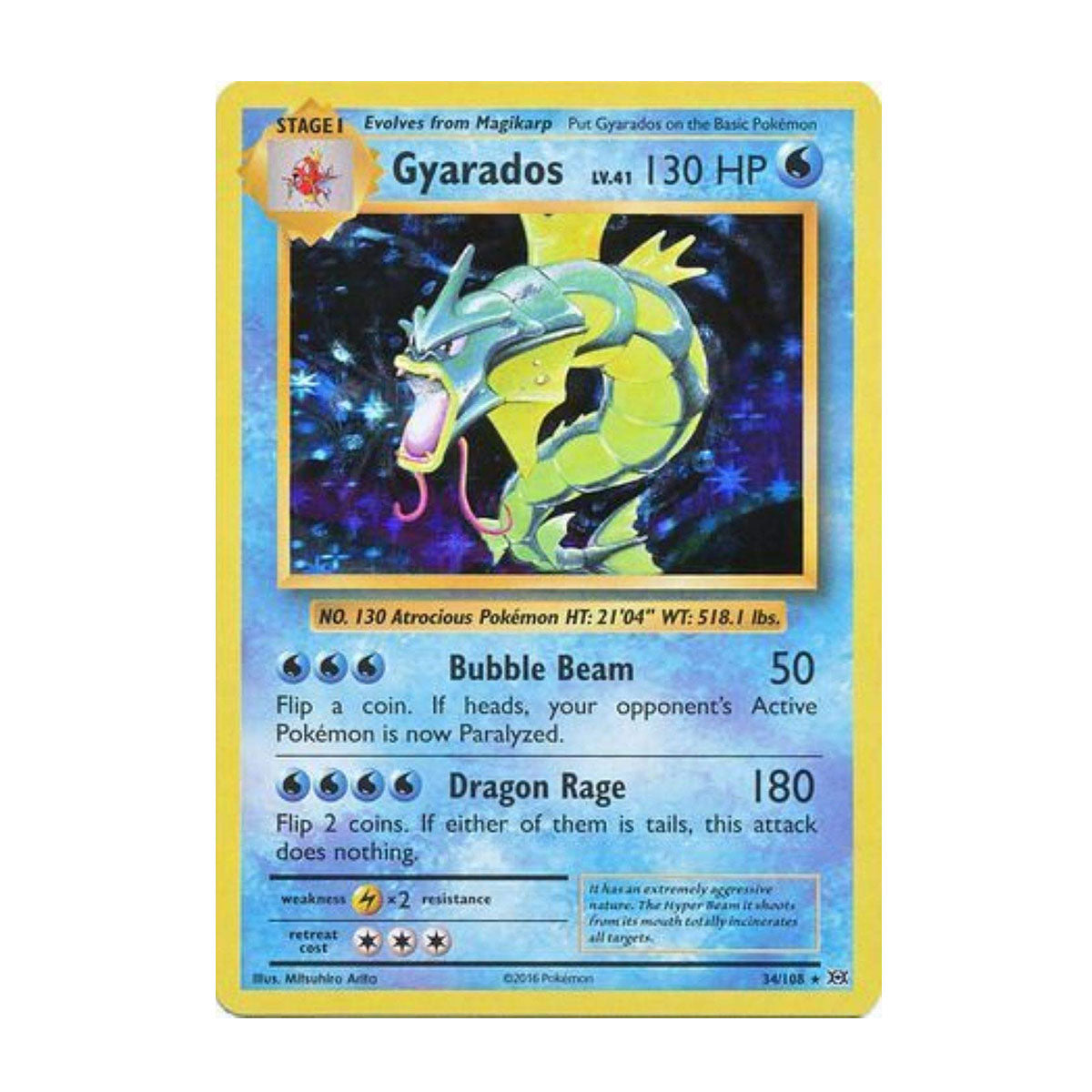 Gyarados 34/108 - XY - Evolutions - Rare Holo