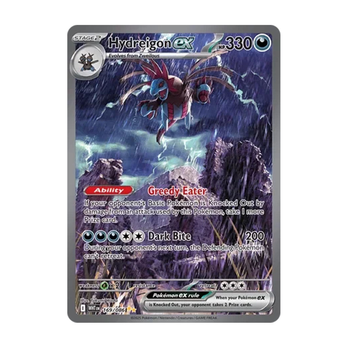 Hydreigon EX 169/086 - Scarlet & Violet - White Flare - Special Illustration Rare