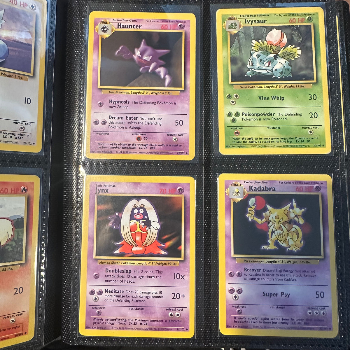 Pokemon - Complete 1999 Base Set 102/102 - Lightly Played to Moderately Played Condition