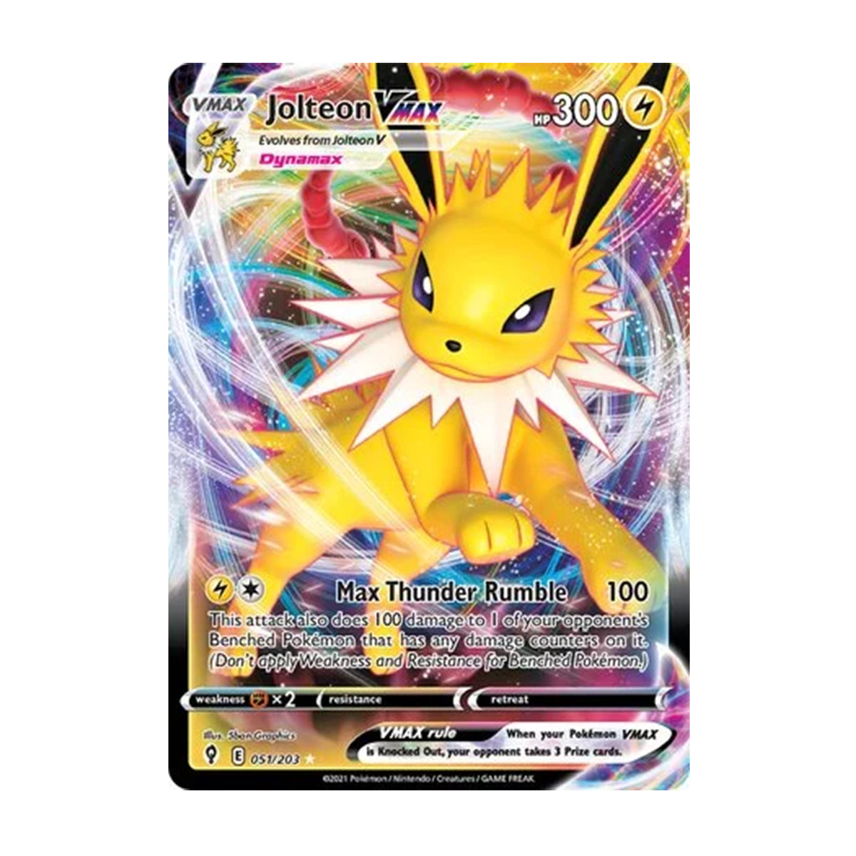 Jolteon VMAX 051/203 - Sword & Shield - Evolving Skies - Holo Rare VMAX