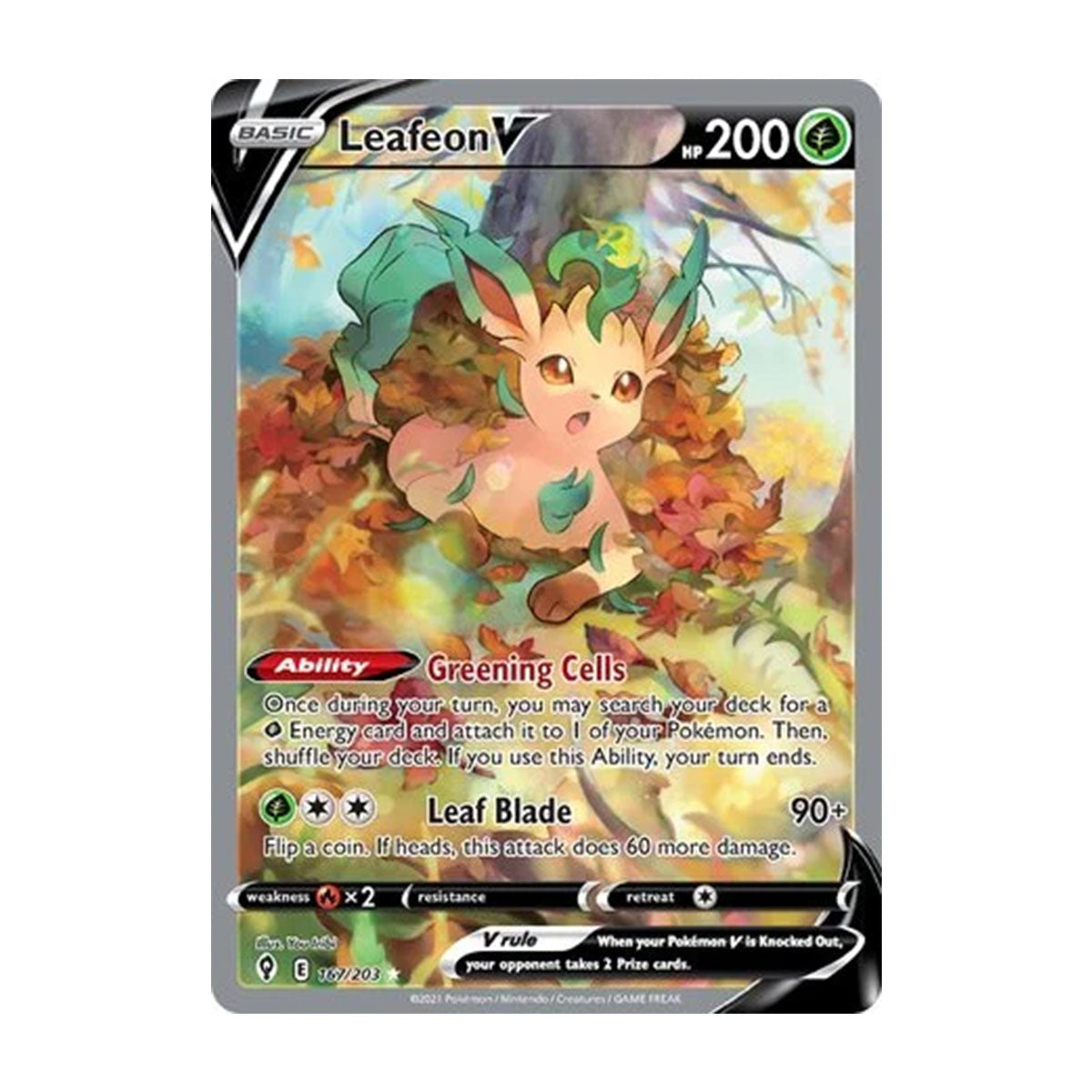 Leafeon V 167/203 - Sword & Shield - Evolving Skies - Rare Ultra