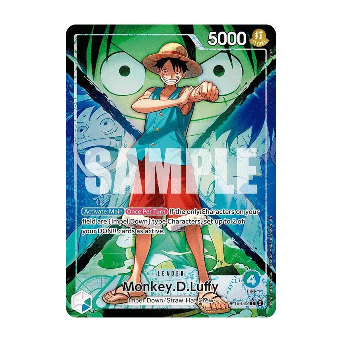 Monkey D. Luffy OP16-022 - OP16 - The Time of Battle - Leader Alt Art