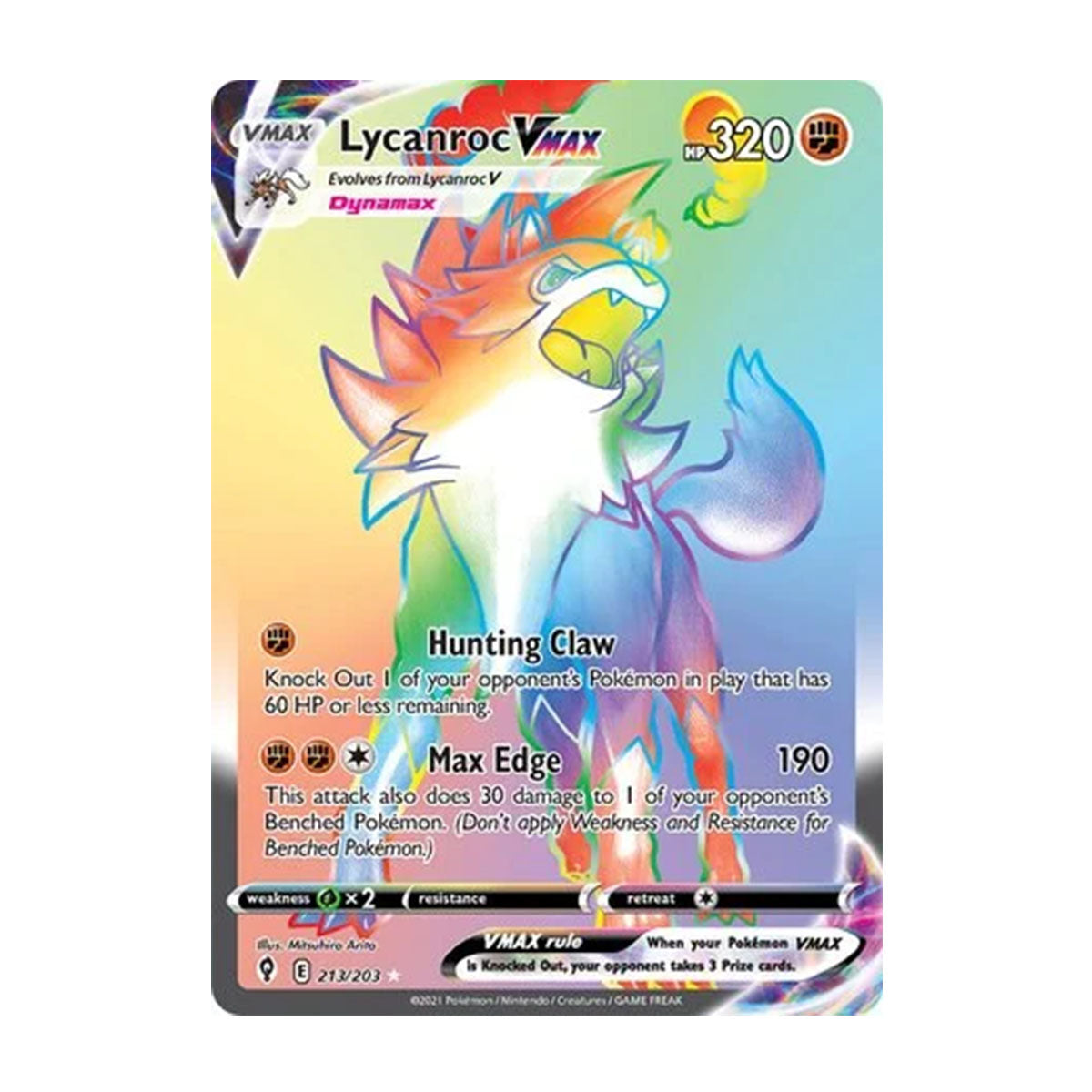 Lycanroc VMAX 213/203 - Sword & Shield - Evolving Skies - Rare Rainbow