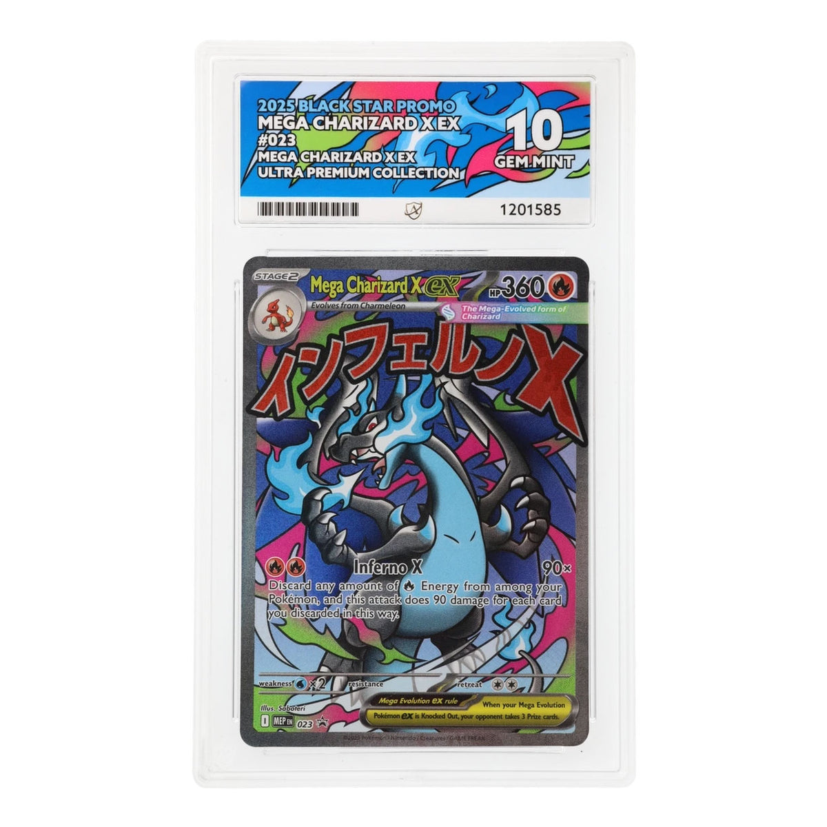 Pokemon - Mega Evolution - Promo - Mega Charizard X EX - MEP023 (ACE 10 Art Label Graded Slab)