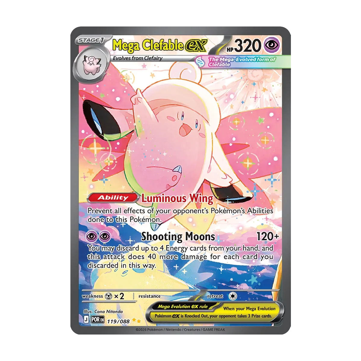 Mega Clefable EX 119/088 - Mega Evolution - Perfect Order - Special Illustration Rare