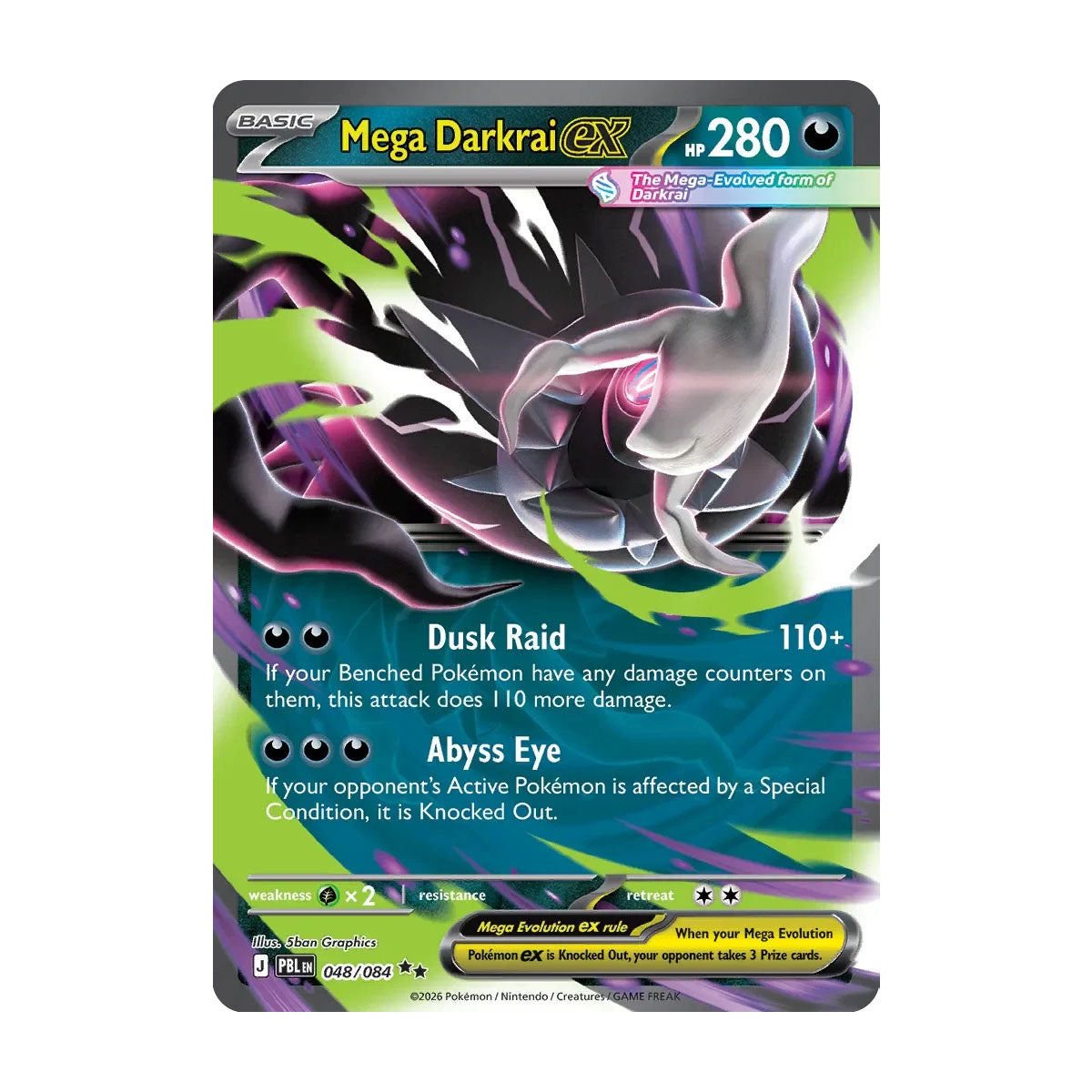 Mega Darkrai EX 048/084 - Mega Evolution - Pitch Black - Double Rare - JET Cards