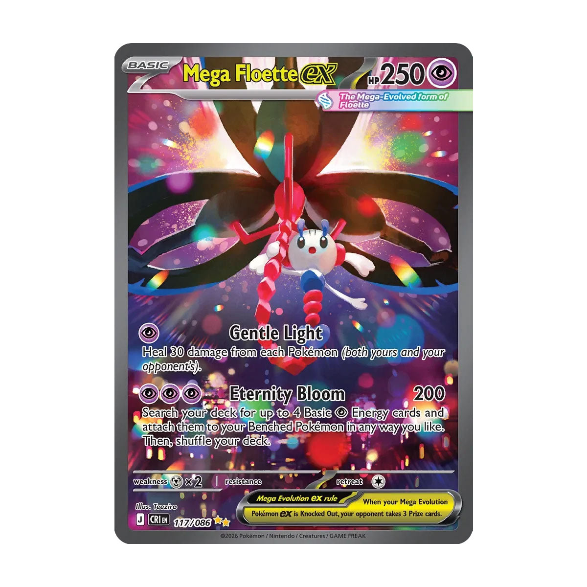 Mega Floette EX 117/086 - Mega Evolution - Chaos Rising - Holo