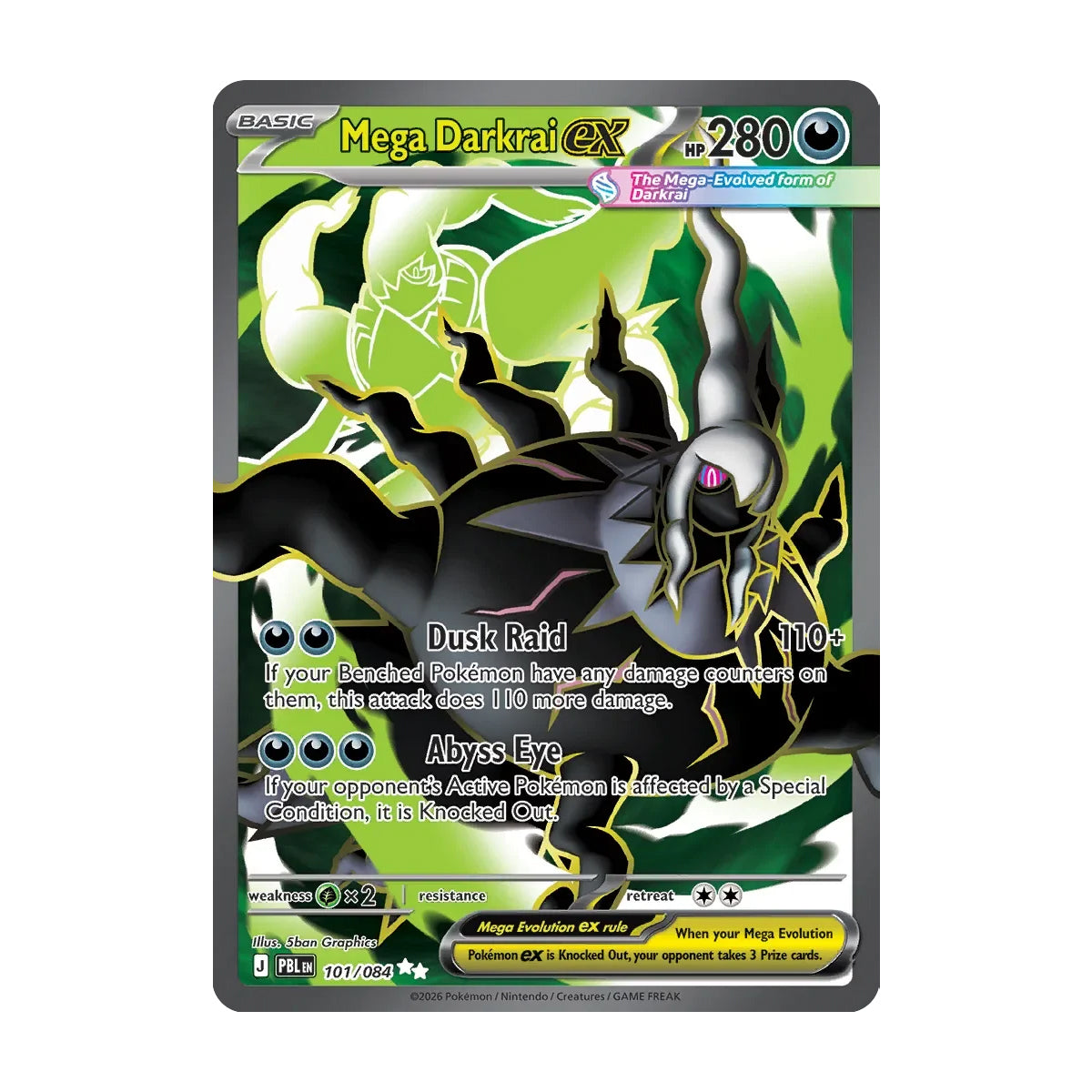 Mega Darkrai ex 101/084 - Mega Evolution - Pitch Black - Ultra Rare