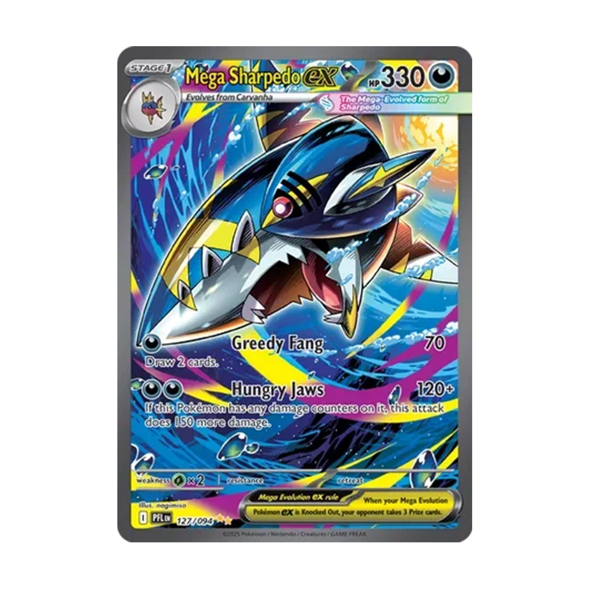 Mega Sharpedo EX 127/094 - Mega Evolution - Phantasmal Flames - Special Illustration Rare