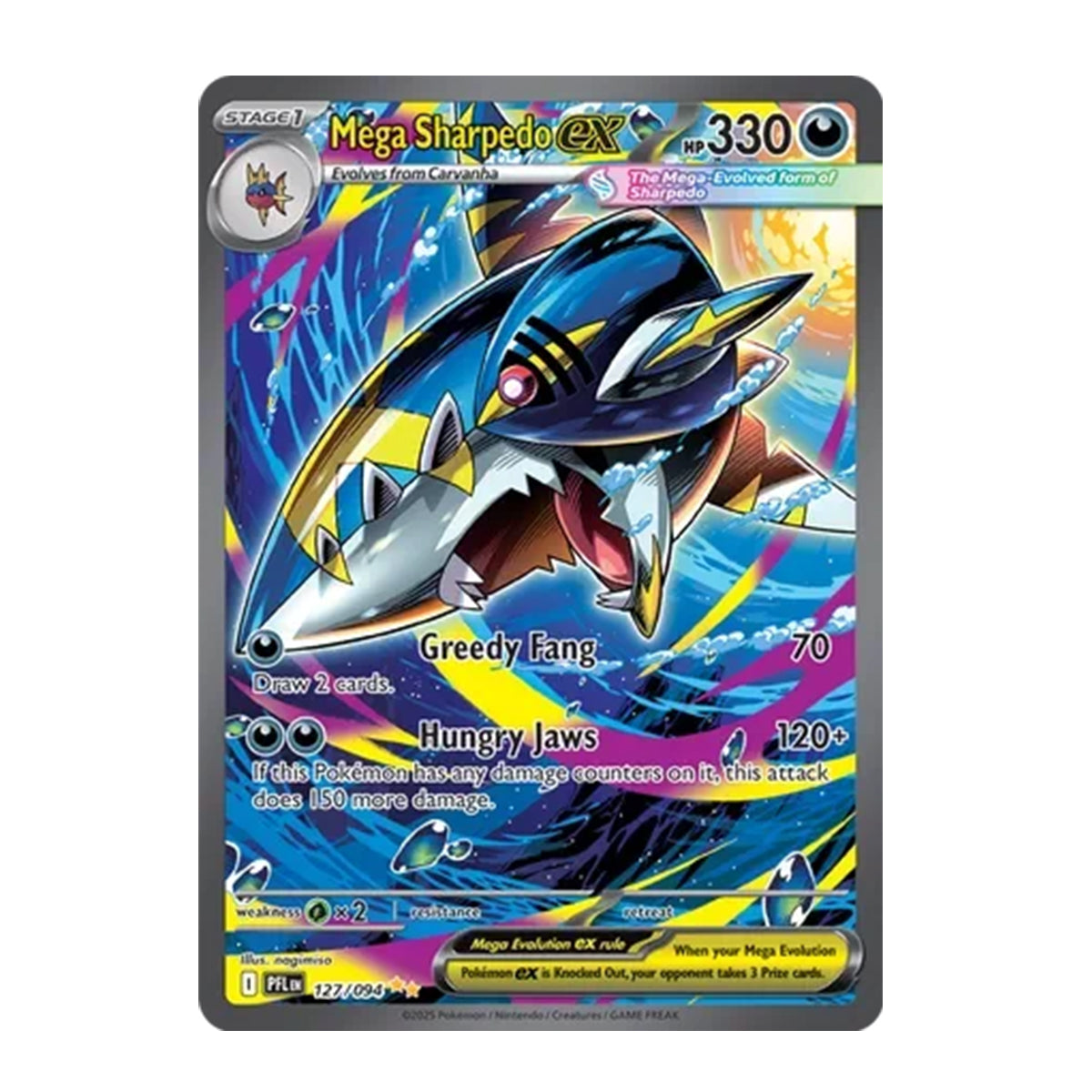 Mega Sharpedo EX 127/094 - Mega Evolution - Phantasmal Flames - Special Illustration Rare